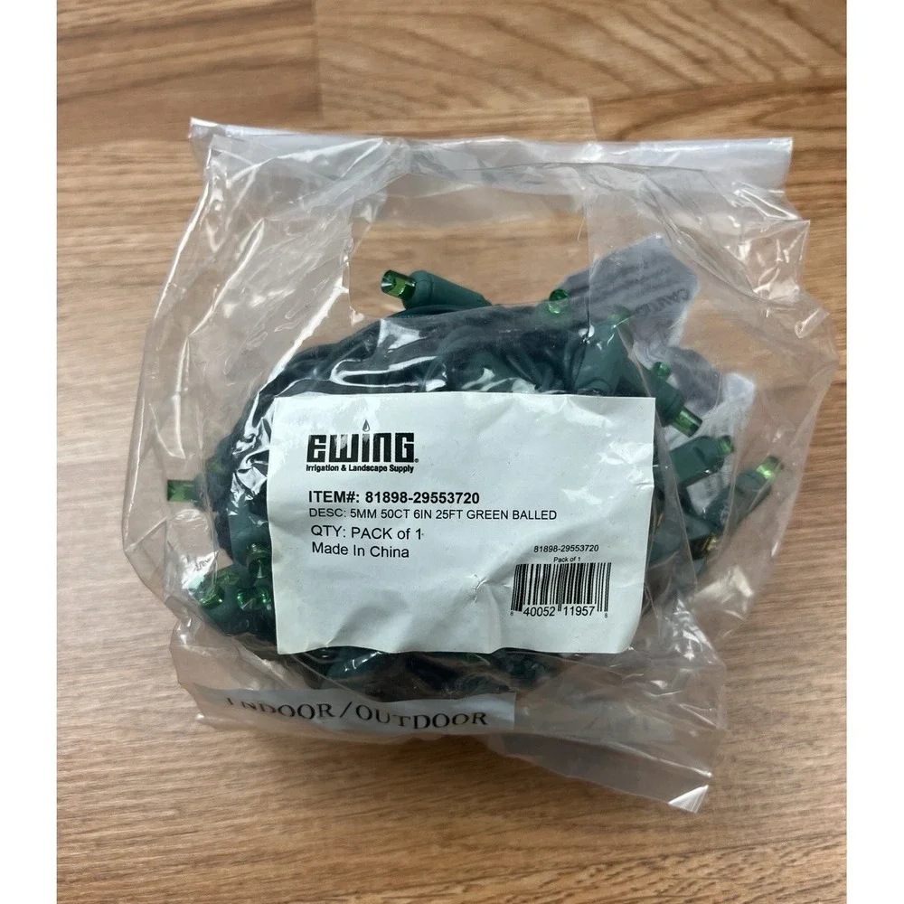 25ft 50 Green Teeny‎ Rice Bulbs Green String Lights 5mm Balled NEW